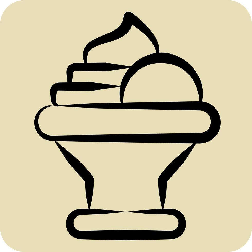 Icon Ice Creams. related to Summer symbol. hand drawn style. design editable vector