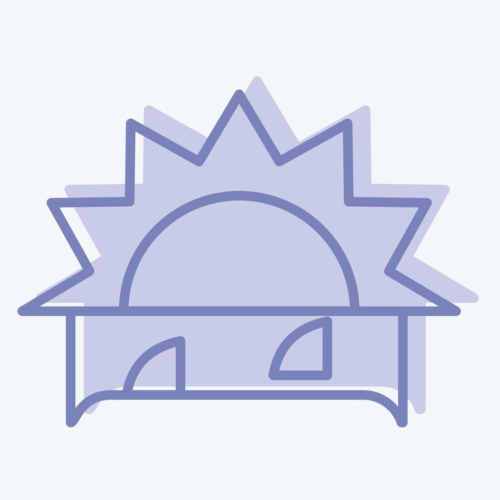 Icon Sunset. related to Summer symbol. two tone style. design editable vector