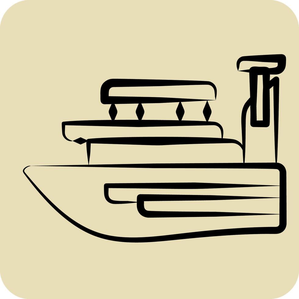 Icon Yacht. related to Summer symbol. hand drawn style. design editable vector