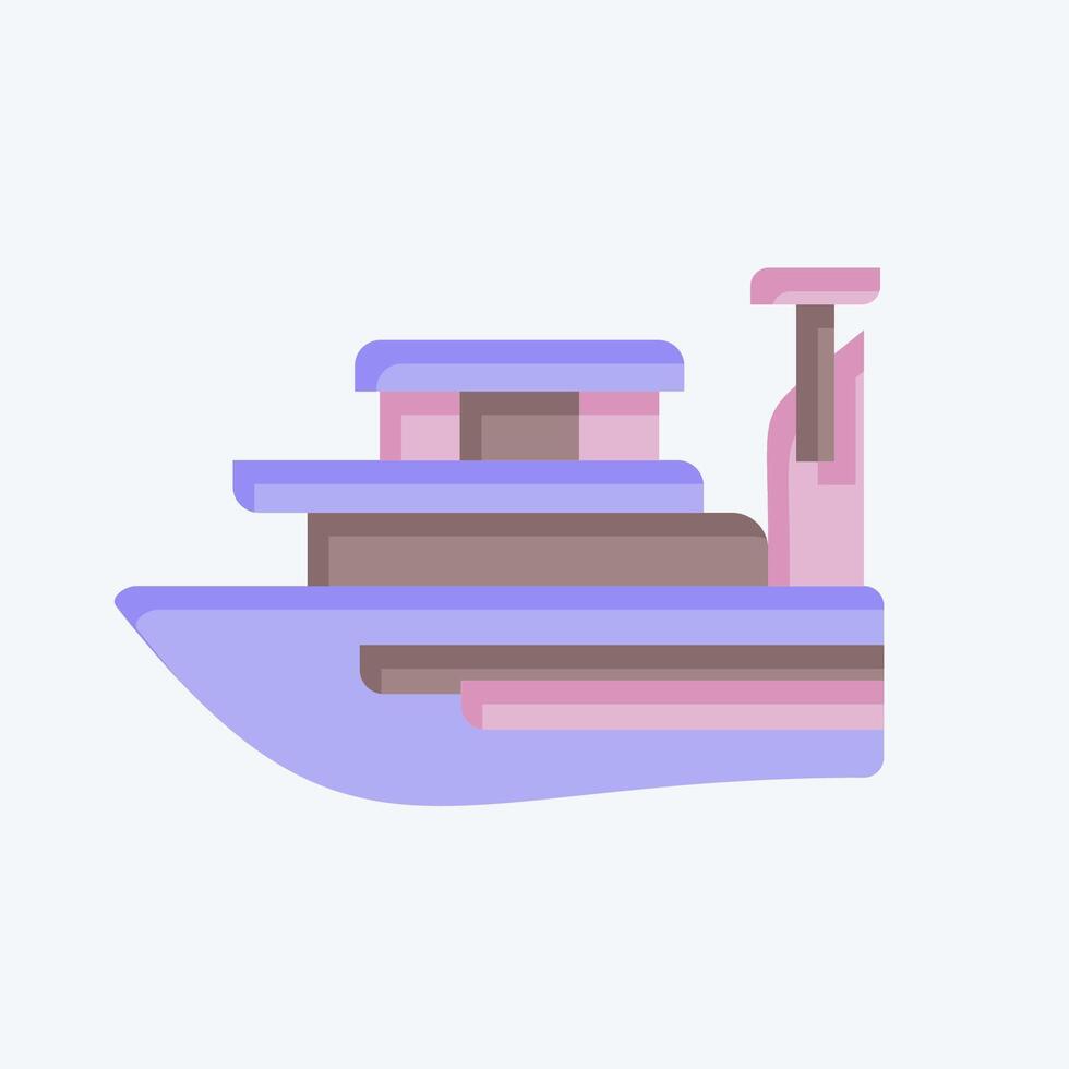 Icon Yacht. related to Summer symbol. flat style. design editable vector