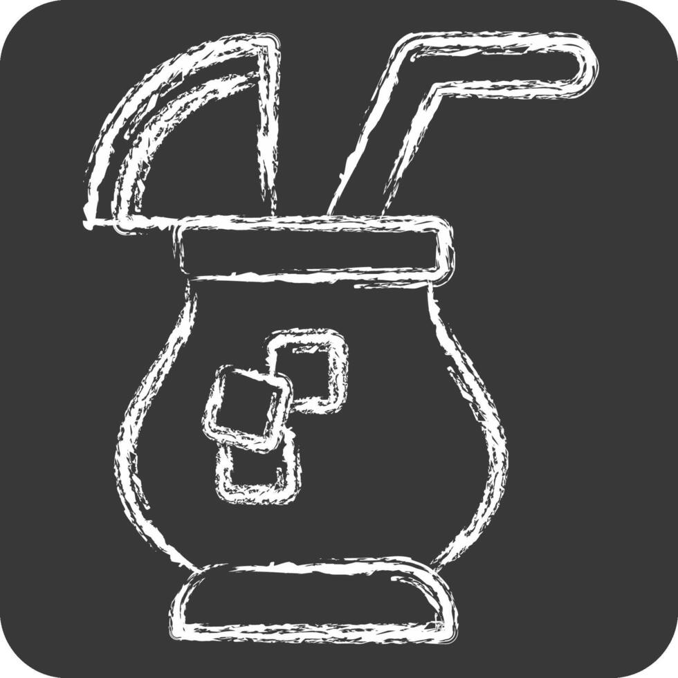 Icon Cocktail. related to Summer symbol. chalk Style. design editable vector
