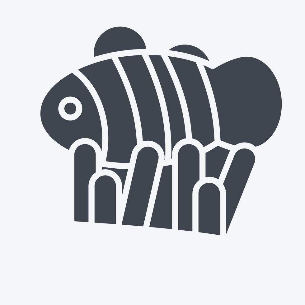 Icon Clown Fish. related to Summer symbol. glyph style. design editable vector