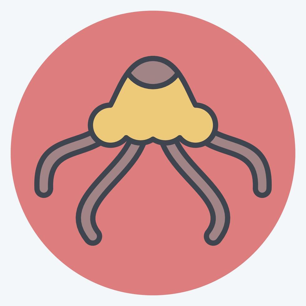 Icon Jelly Fish. related to Summer symbol. color mate style. design editable vector
