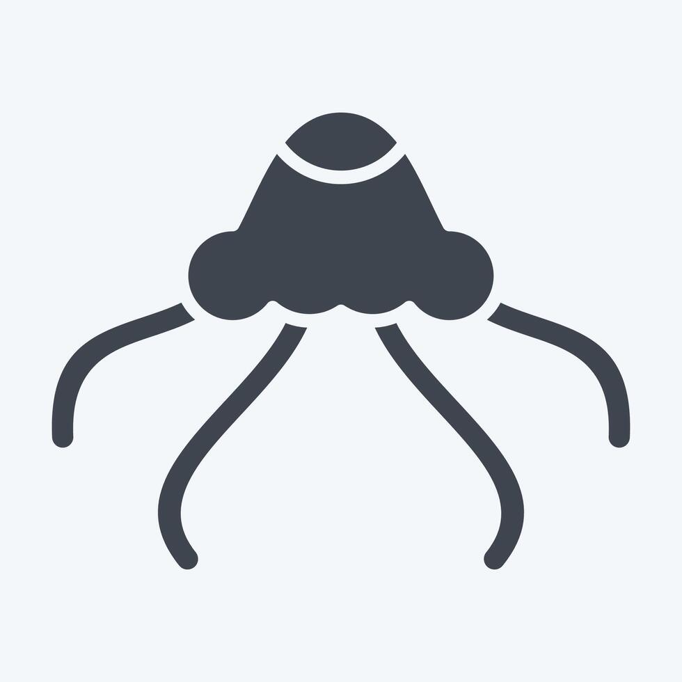 Icon Jelly Fish. related to Summer symbol. glyph style. design editable vector