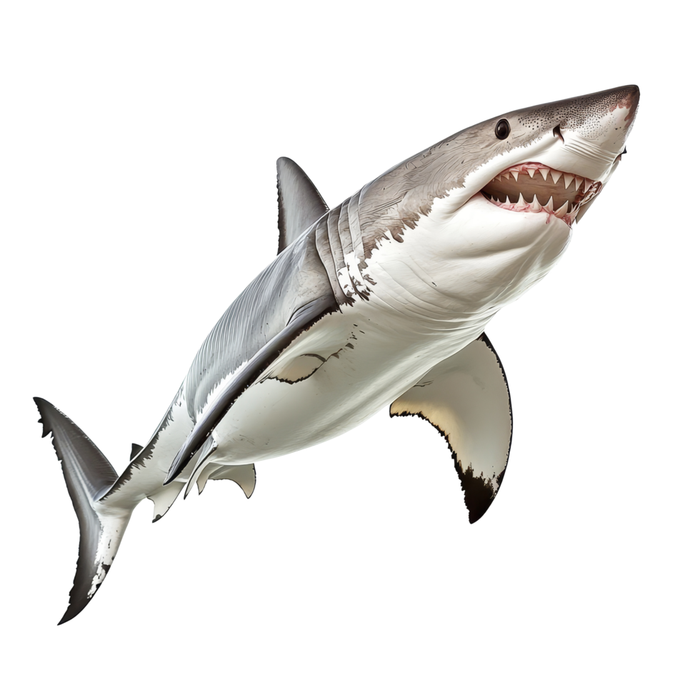 Great transparent Shark swimming gracefully against a plain transparent background, Great transparent Shark Isolated on transparent background png