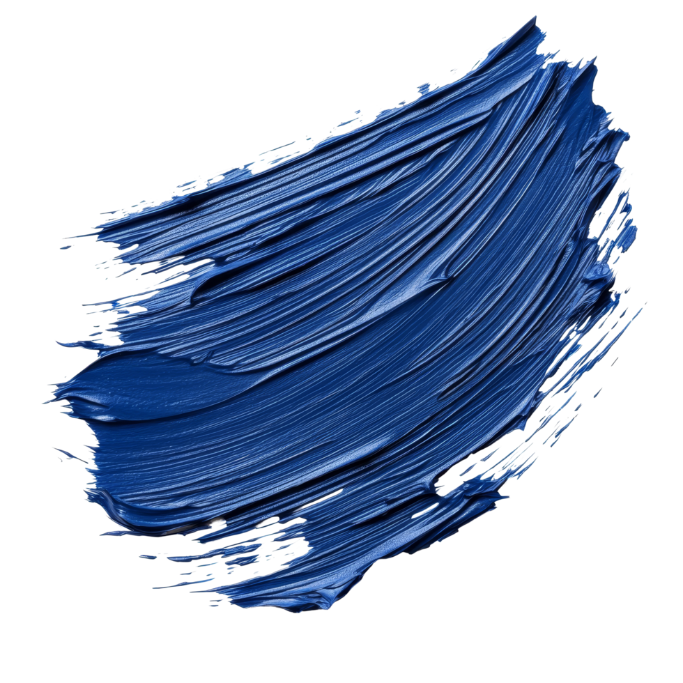 Navy blue paint smear brush stroke isolated on a clean transparent background showcasing texture and color vibrance, navy blue paint smeart brush strokeisolated on transparent background png
