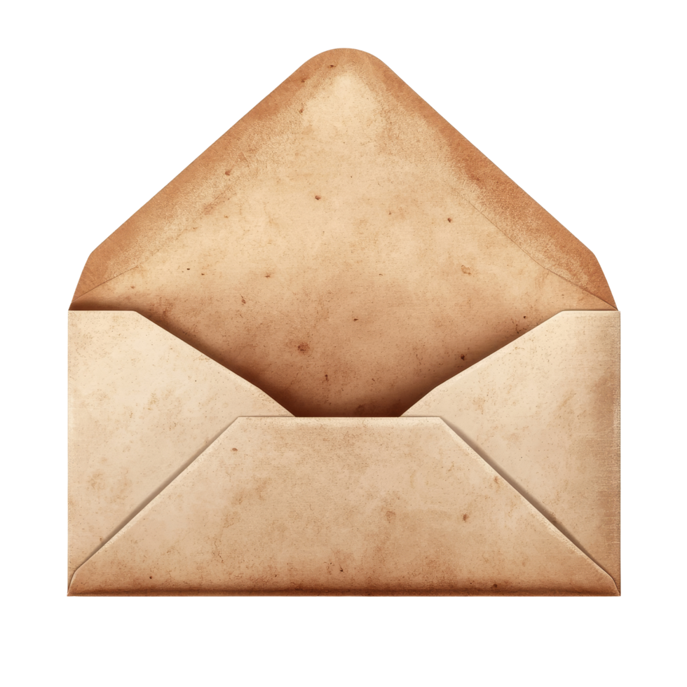 An open envelope revealing a blank space for personal letters, ideal for communication and creative writing, Open Envelope Stock Illustration png