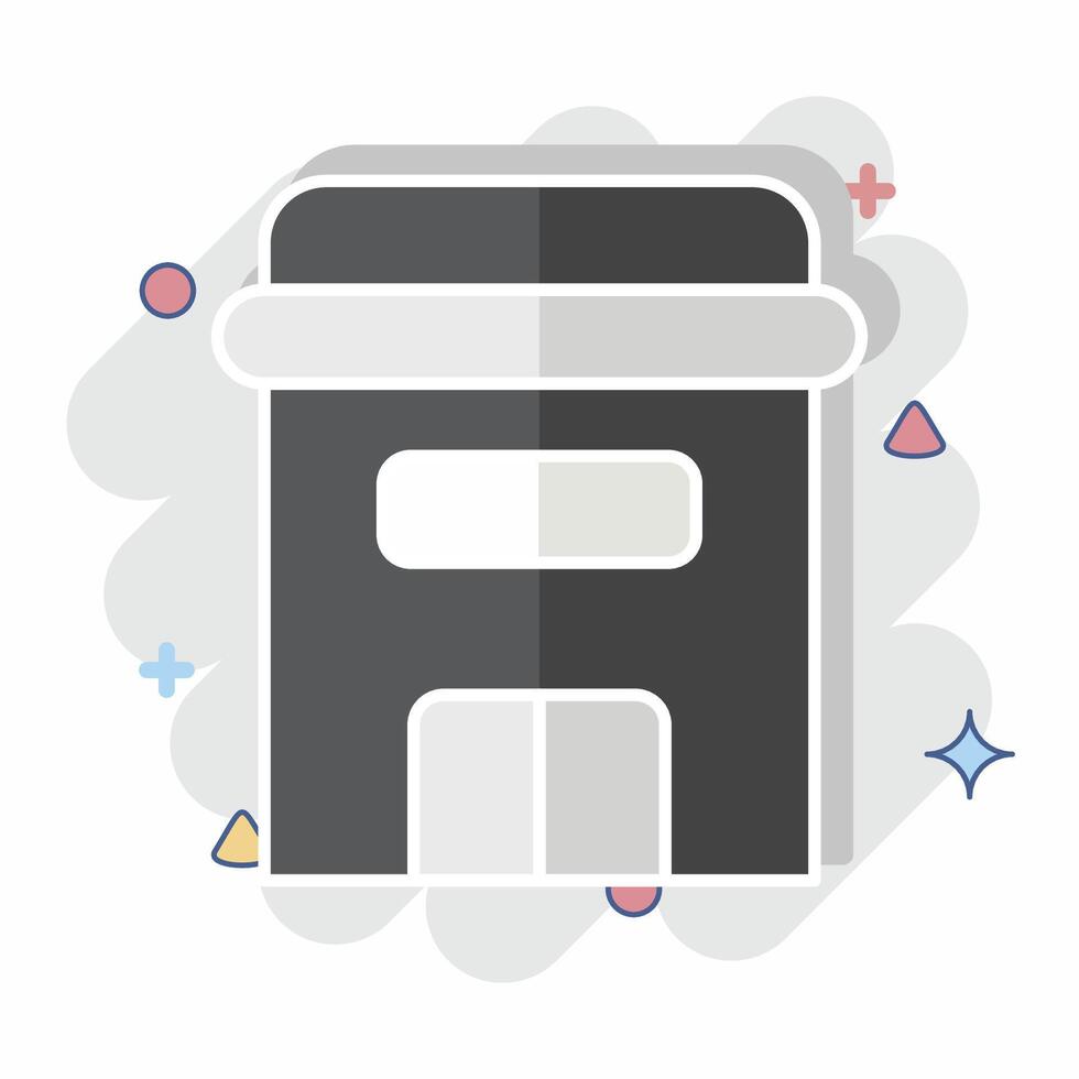 Icon Apartment. related to Retirement symbol. comic style. design editable vector