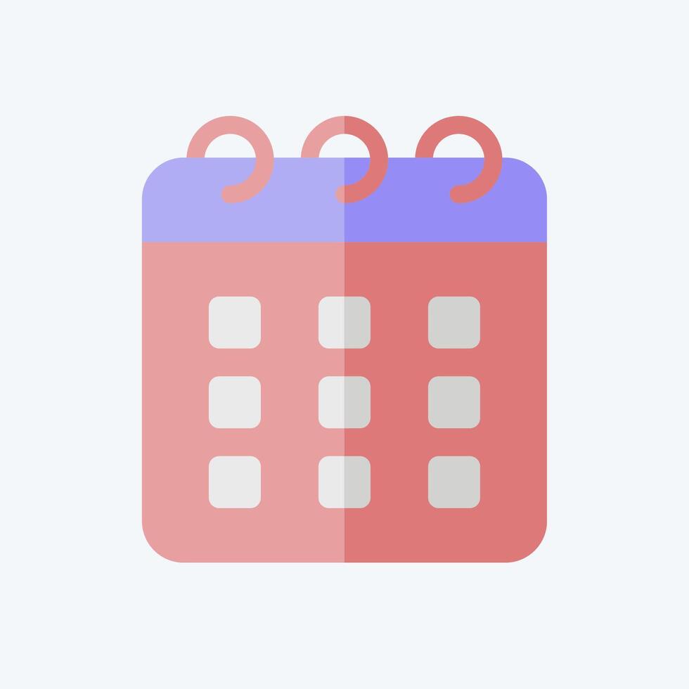 Icon Calendar. related to Retirement symbol. flat style. design editable vector