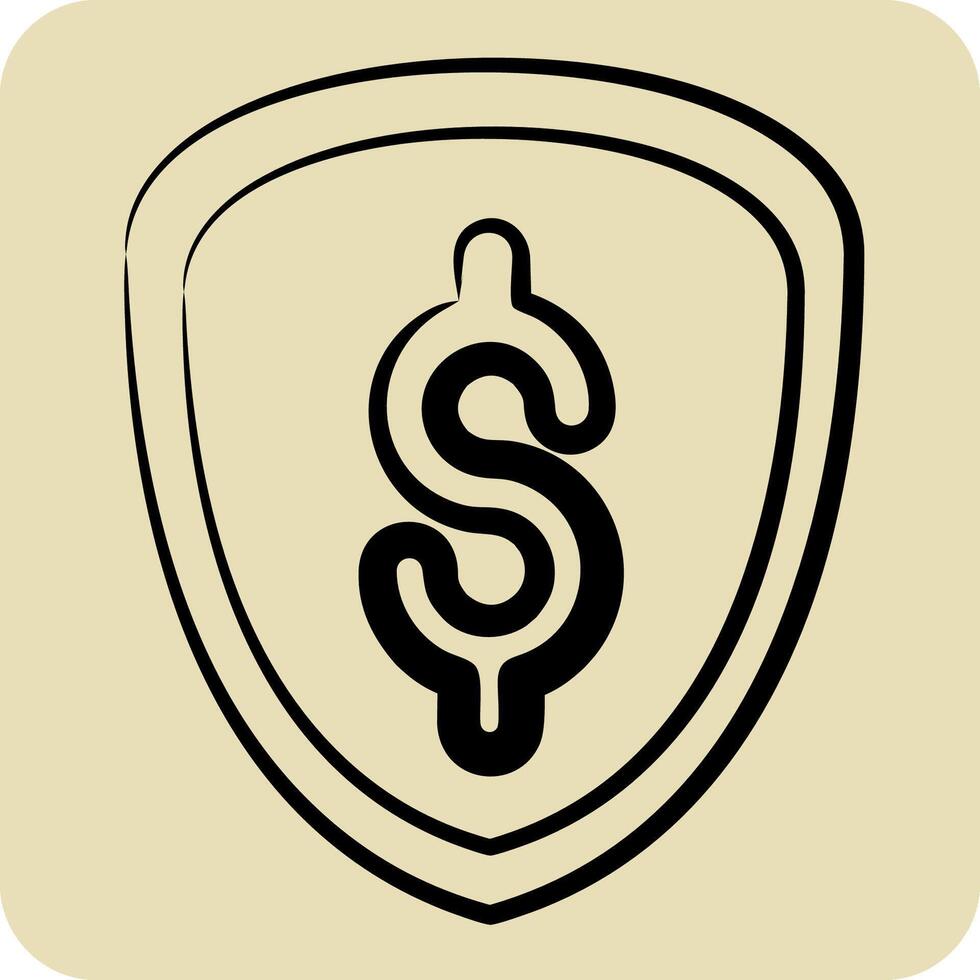 Icon Protection. related to Retirement symbol. hand drawn style. design editable vector