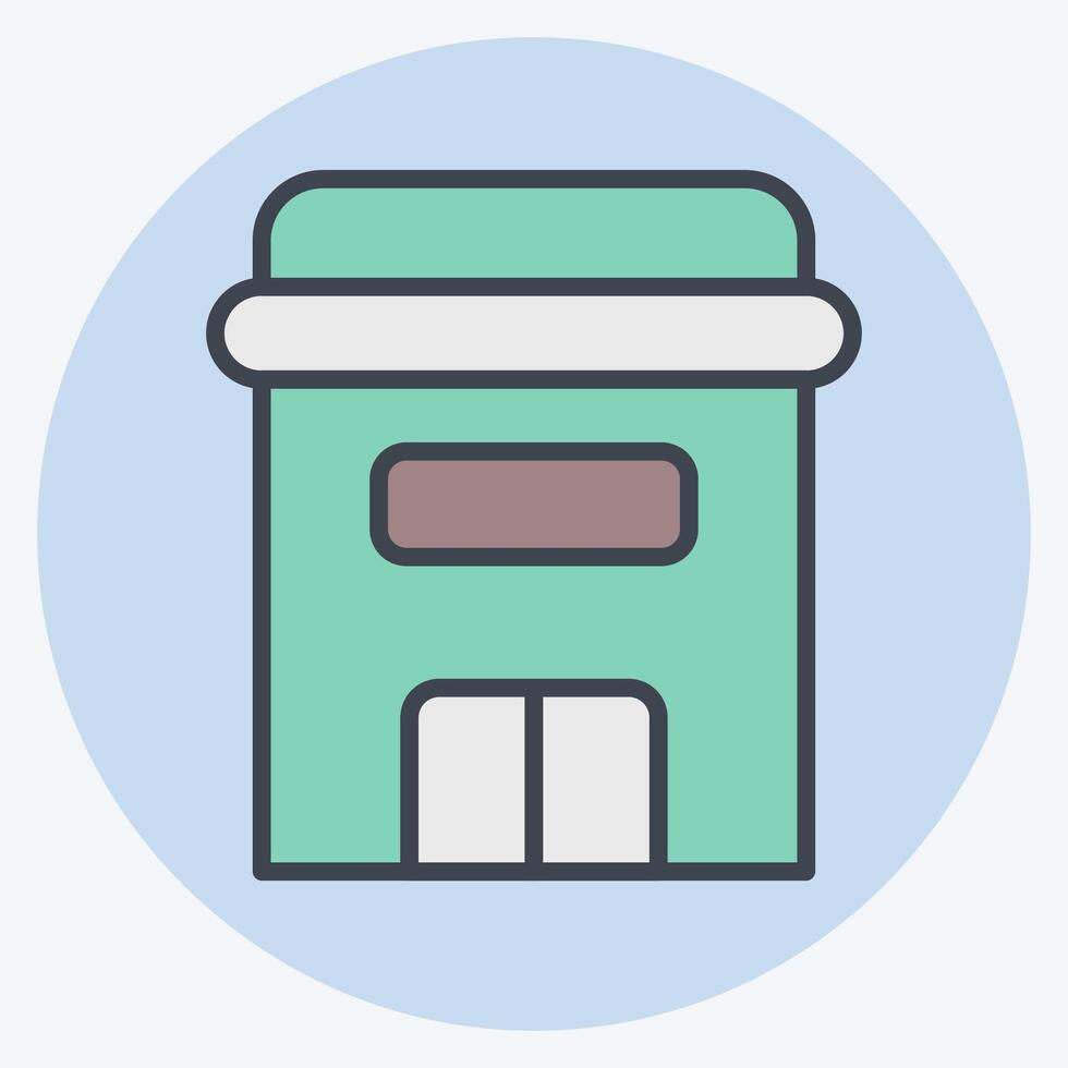 Icon Apartment. related to Retirement symbol. color mate style. design editable vector