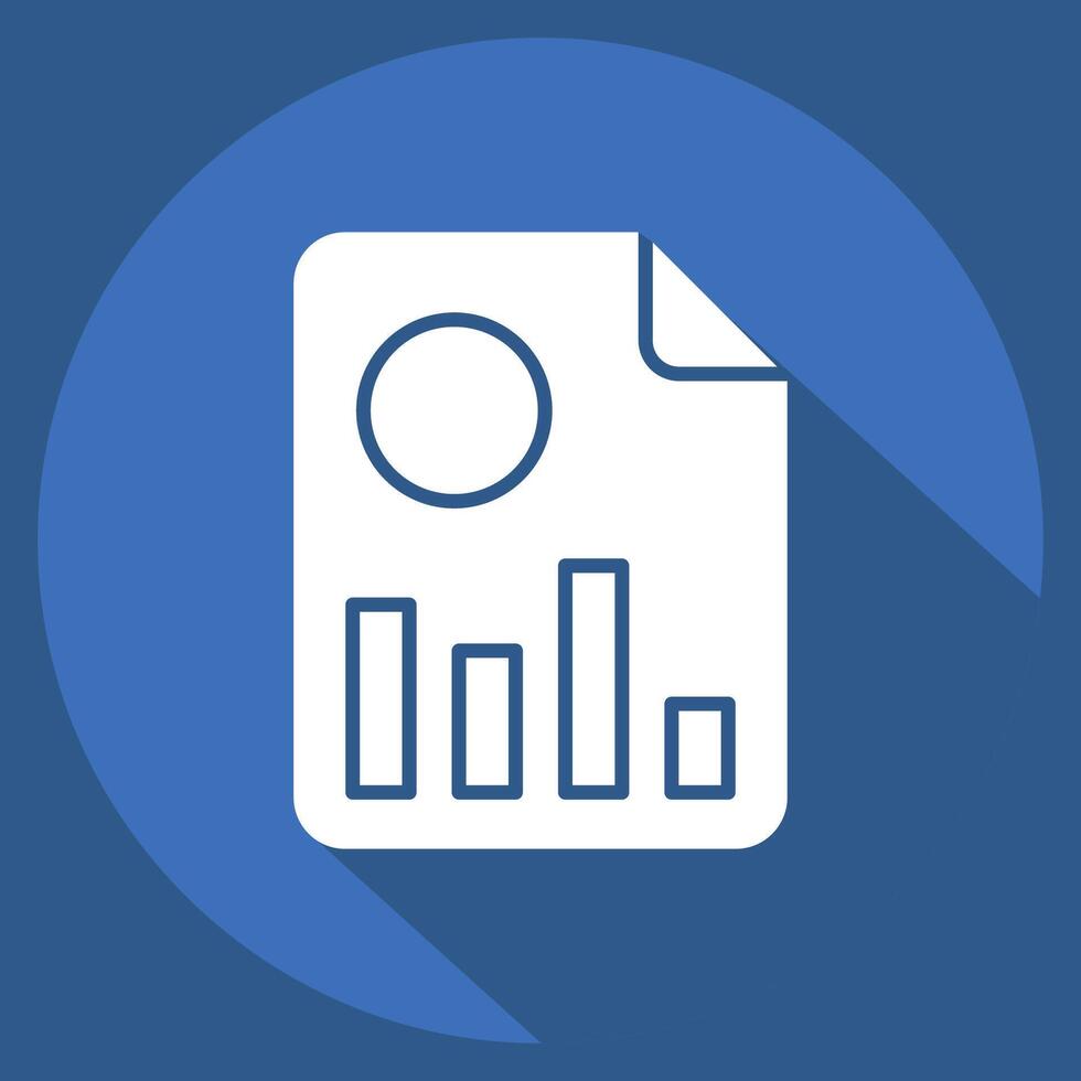 Icon Financial Report. related to Retirement symbol. long shadow style. design editable vector