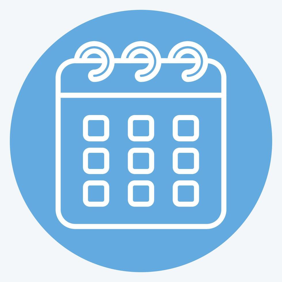 Icon Calendar. related to Retirement symbol. blue eyes style. design editable vector