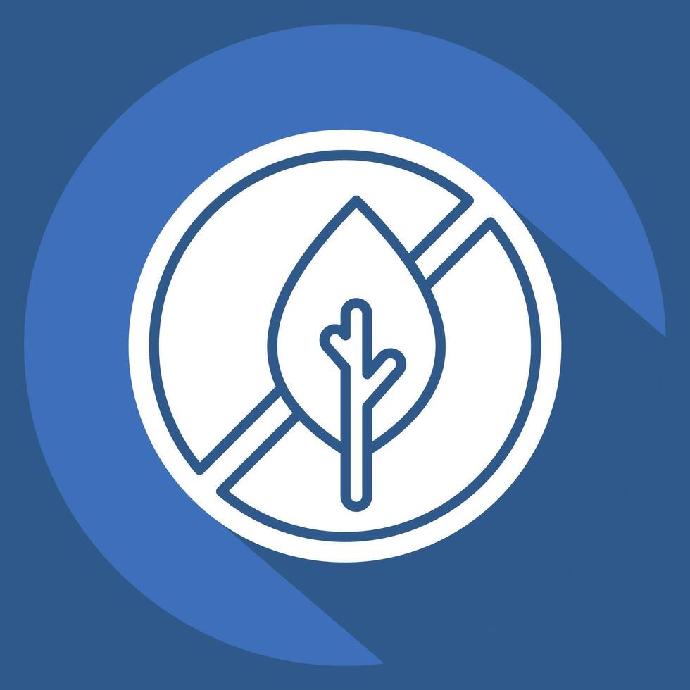 Icon No Tabacco. related to Vape symbol. long shadow style. design editable vector