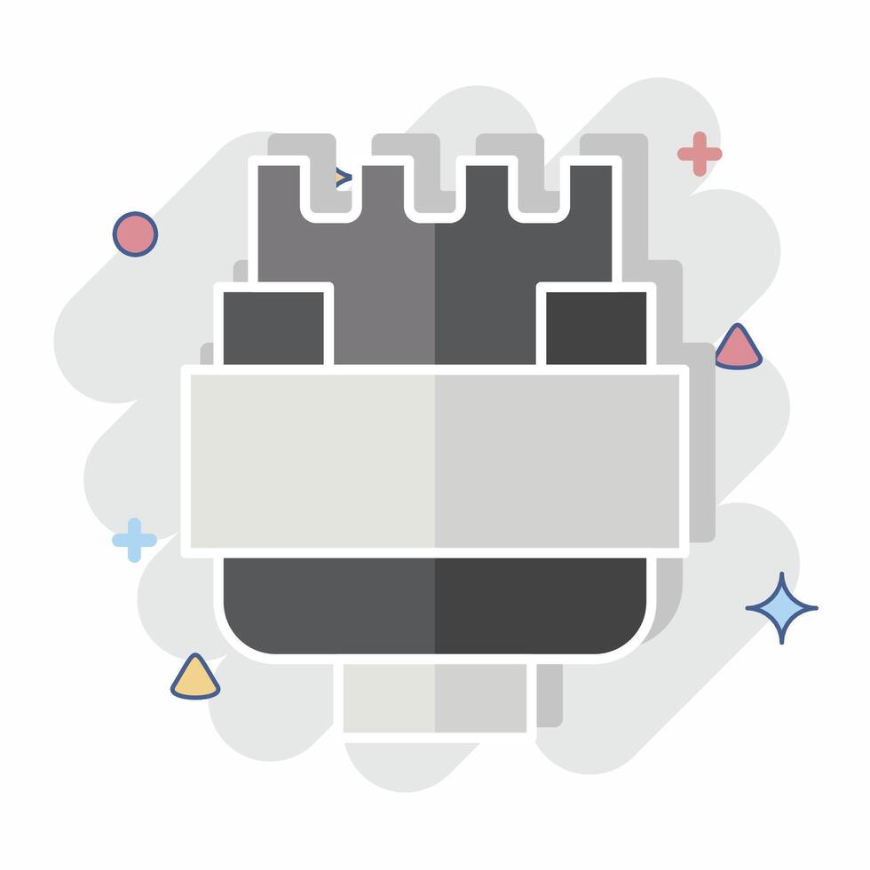 Icon Insulation. related to Vape symbol. comic style. design editable vector