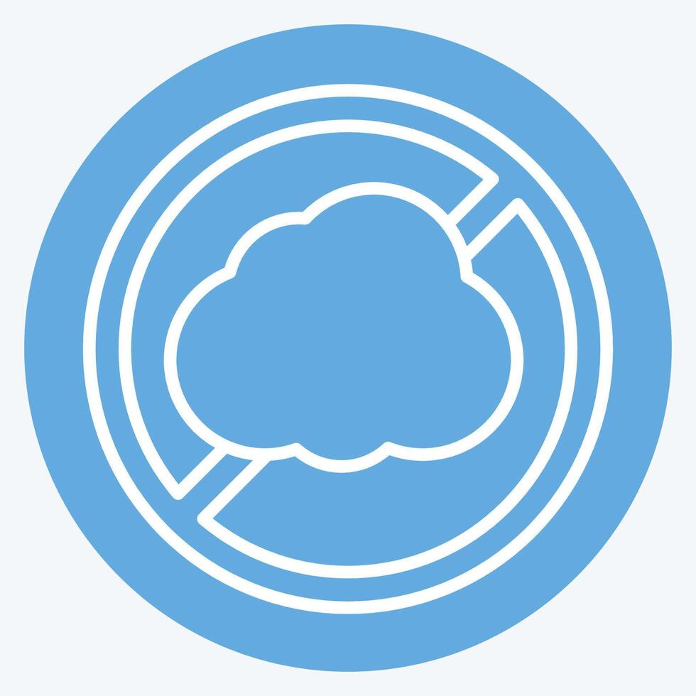 Icon No Smoke. related to Vape symbol. blue eyes style. design editable vector