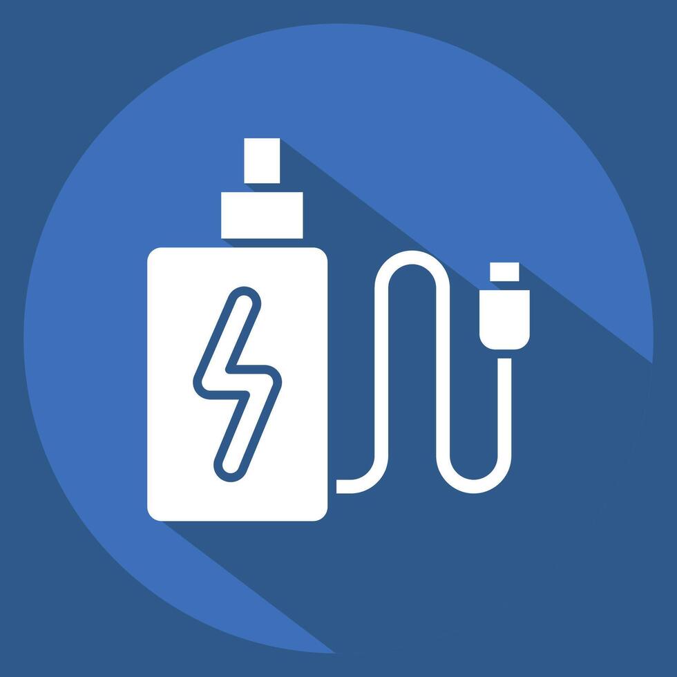 Icon Charging. related to Vape symbol. long shadow style. design editable vector