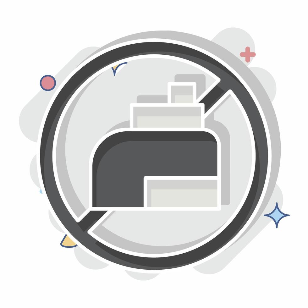 Icon No Vaping. related to Vape symbol. comic style. design editable vector