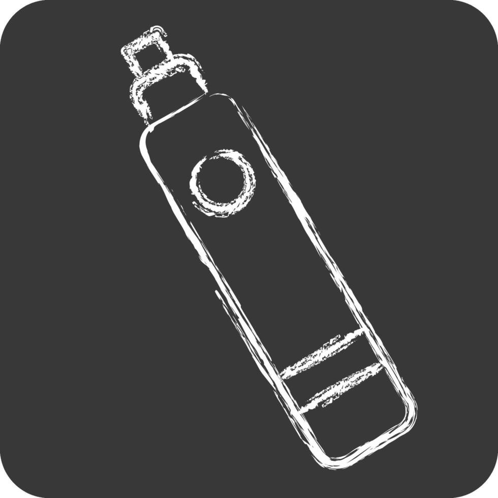 Icon Electronic Cigarette. related to Vape symbol. chalk Style. design editable vector