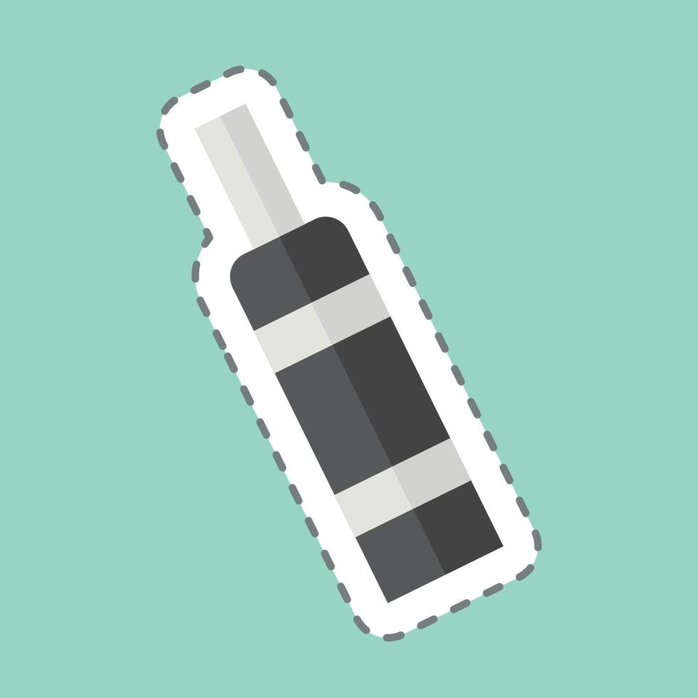 Sticker line cut CBD. related to Vape symbol. design editable 1 vector