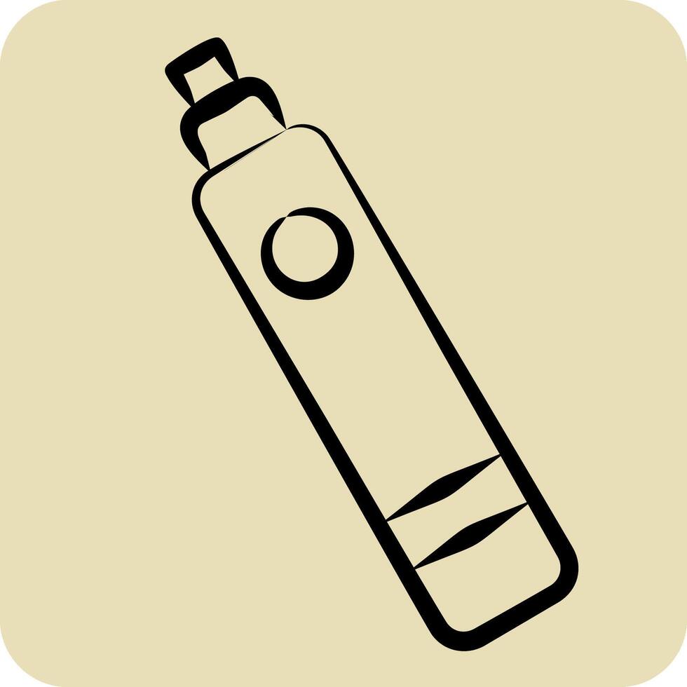 Icon Electronic Cigarette. related to Vape symbol. hand drawn style. design editable vector