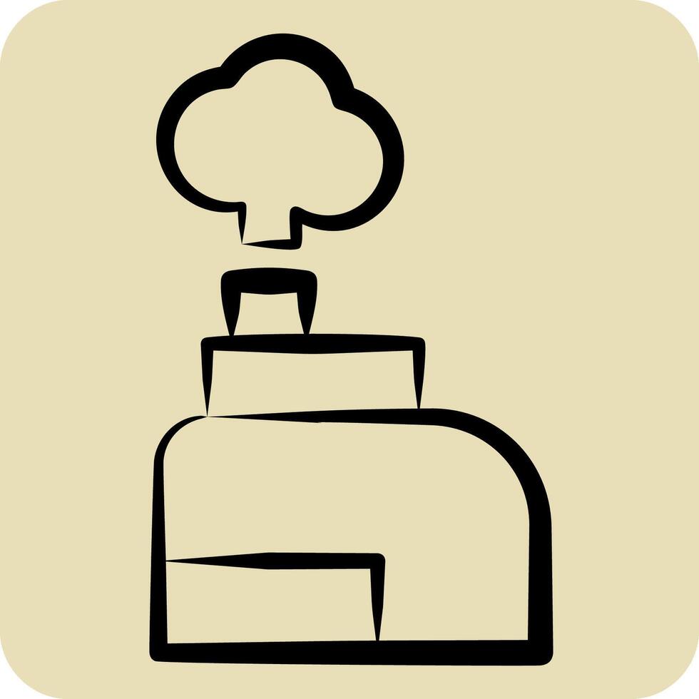 Icon Smoke. related to Vape symbol. hand drawn style. design editable vector