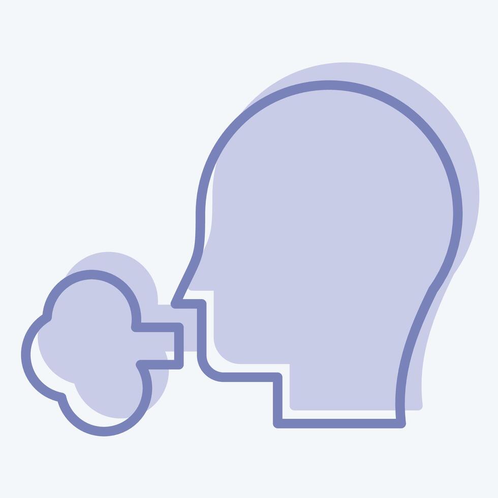 Icon Smoke 2. related to Vape symbol. two tone style. design editable vector