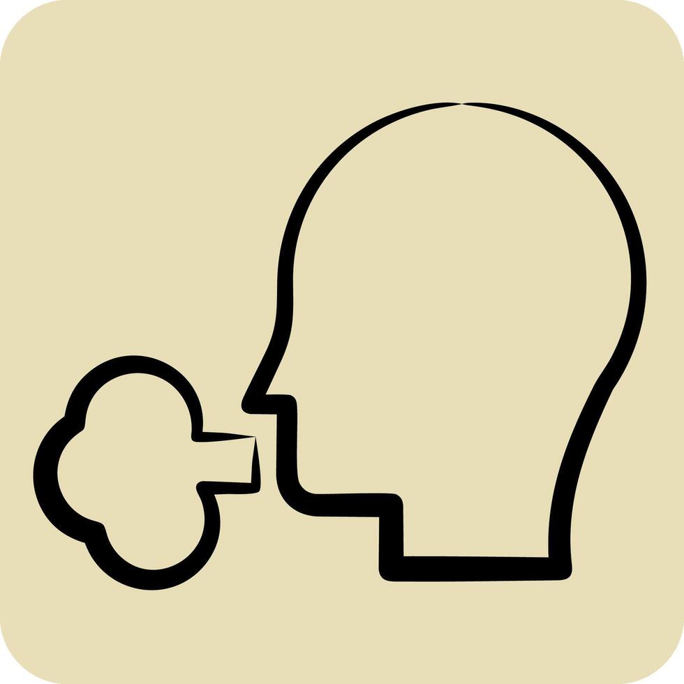 Icon Smoke 2. related to Vape symbol. hand drawn style. design editable vector