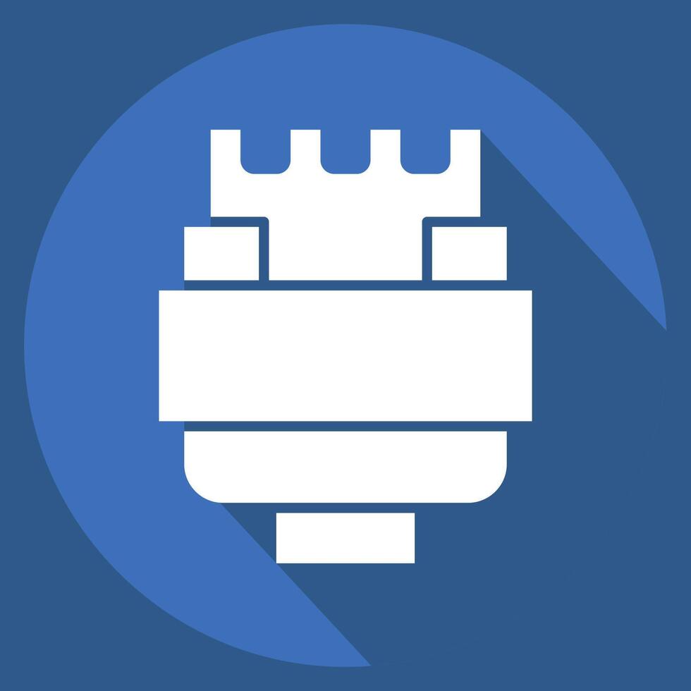 Icon Insulation. related to Vape symbol. long shadow style. design editable vector