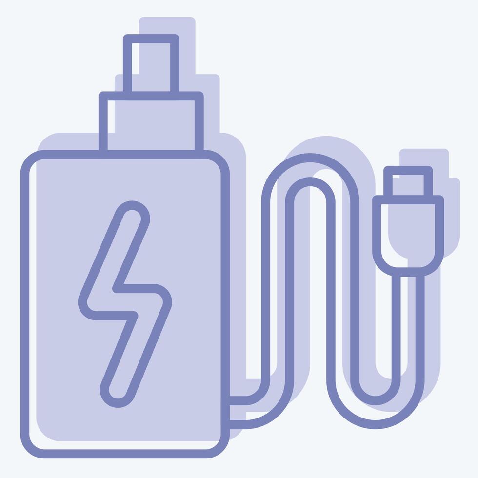 Icon Charging. related to Vape symbol. two tone style. design editable vector