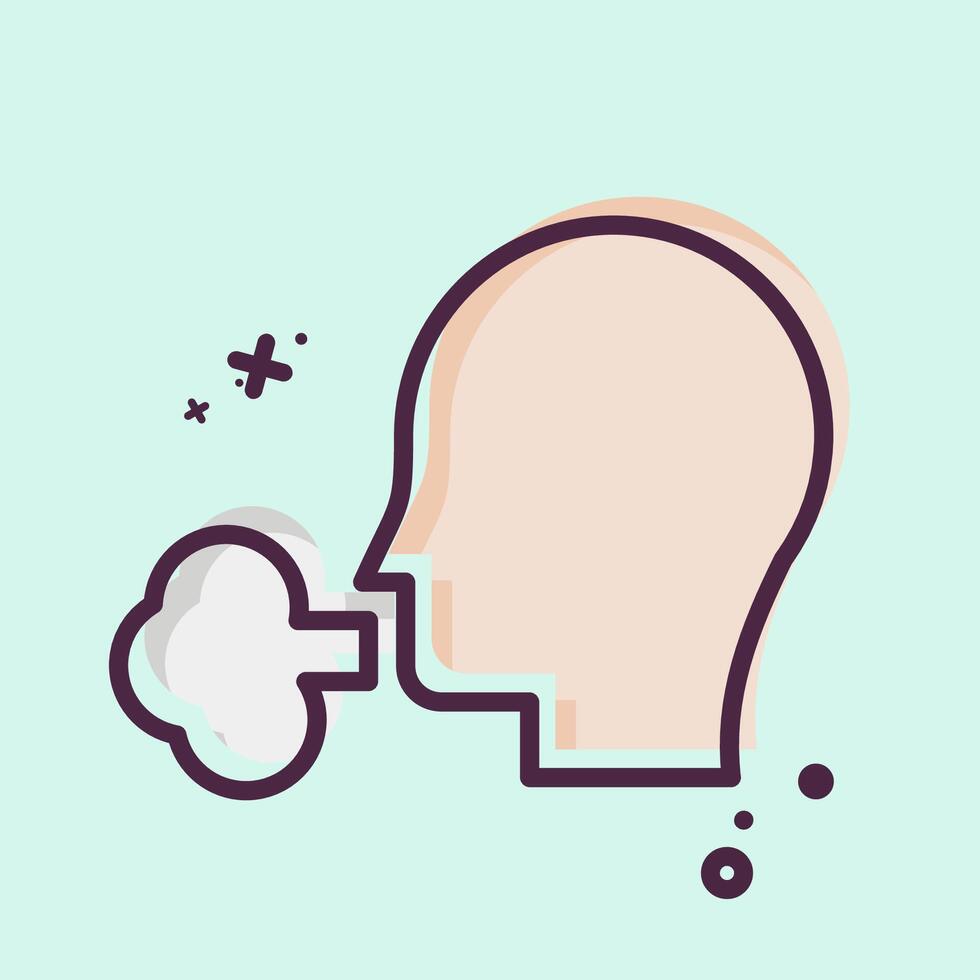 Icon Smoke 2. related to Vape symbol. MBE style. design editable vector