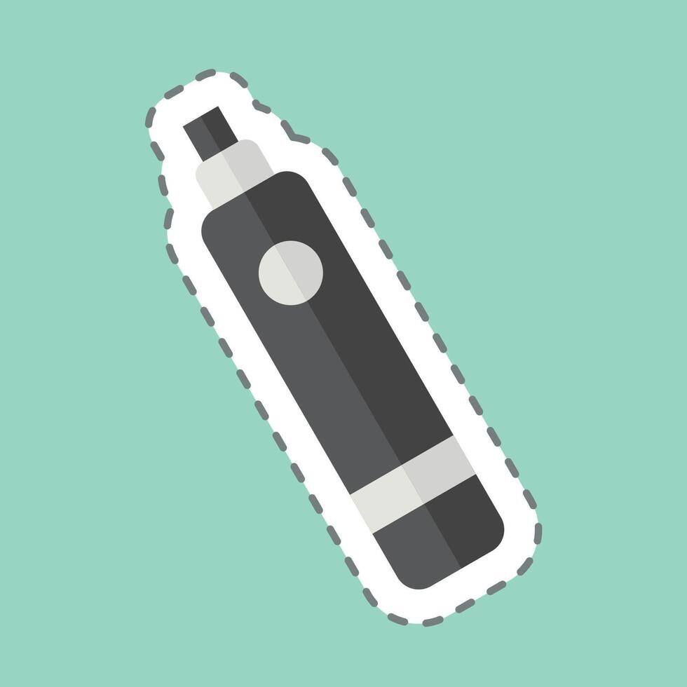 Sticker line cut Electronic Cigarette. related to Vape symbol. design editable vector