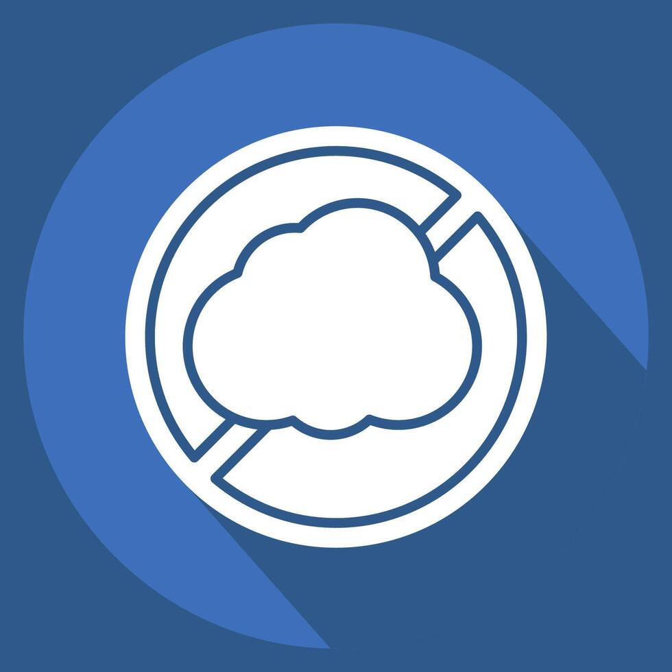 Icon No Smoke. related to Vape symbol. long shadow style. design editable vector