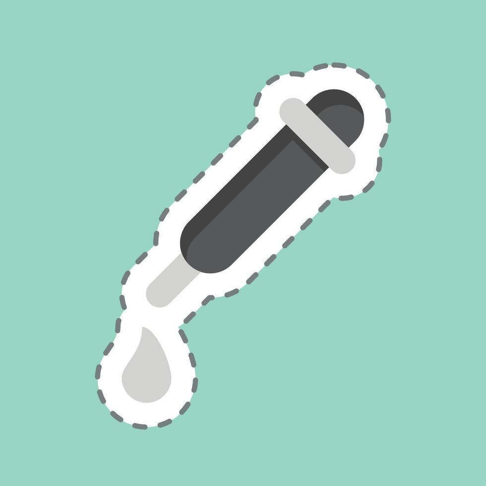 Sticker line cut Pipette. related to Vape symbol. design editable vector