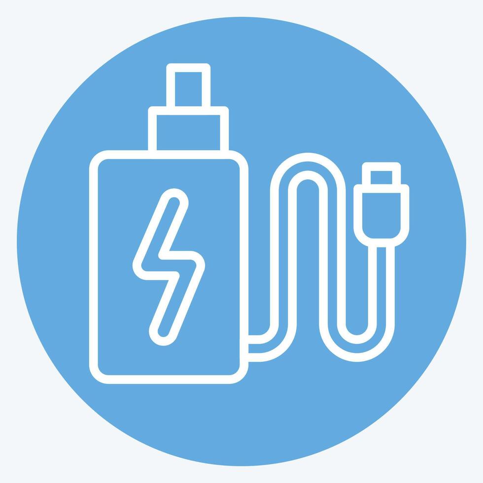 Icon Charging. related to Vape symbol. blue eyes style. design editable vector