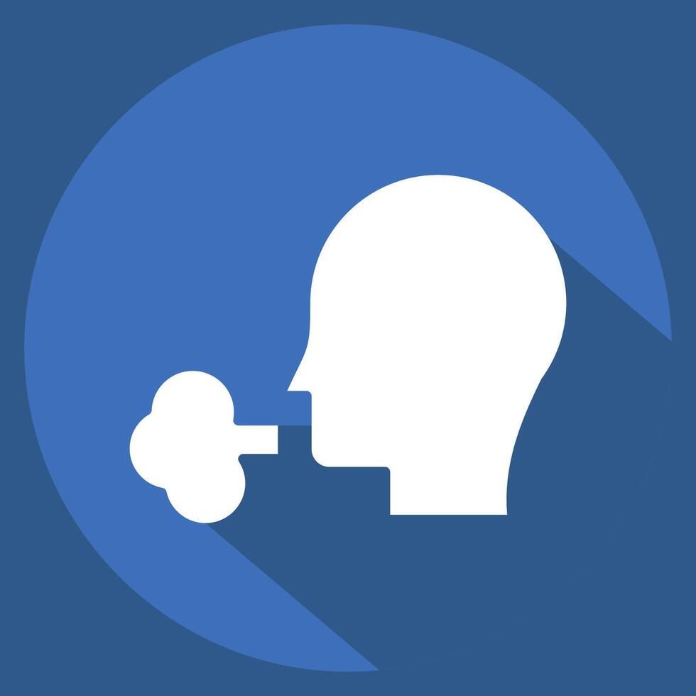 Icon Smoke 2. related to Vape symbol. long shadow style. design editable vector