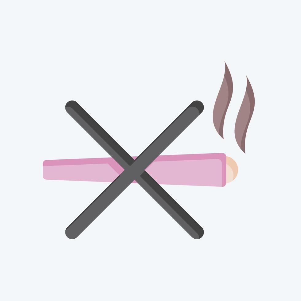 Icon Ban Smoking. related to Smoking symbol. flat style. design editable vector