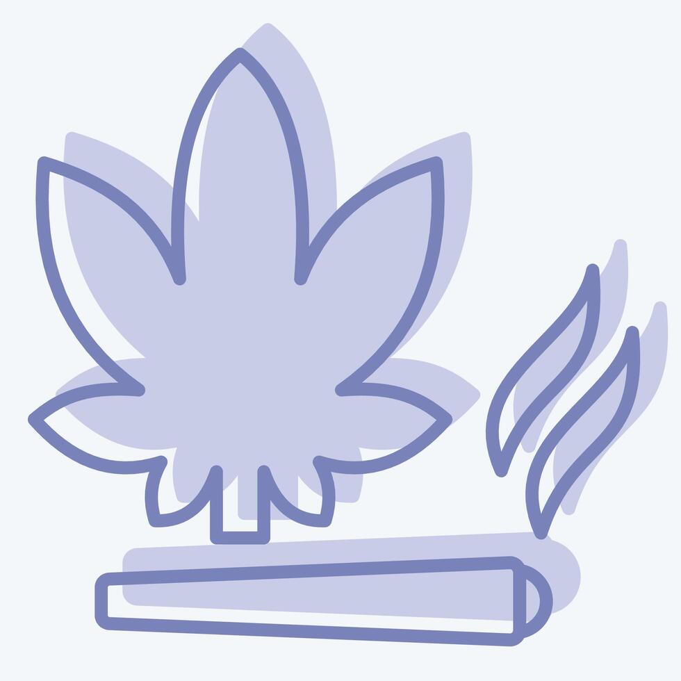 Icon Cannabis. related to Smoking symbol. two tone style. design editable vector