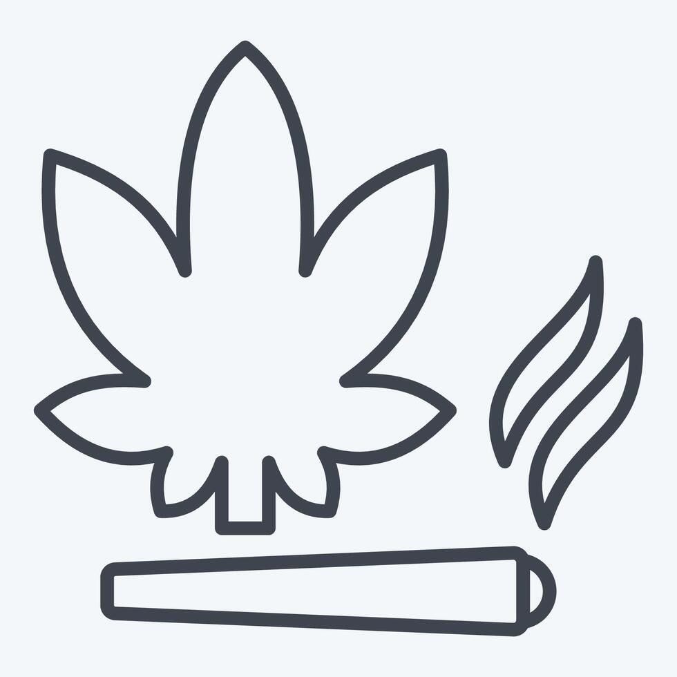 Icon Cannabis. related to Smoking symbol. line style. design editable vector