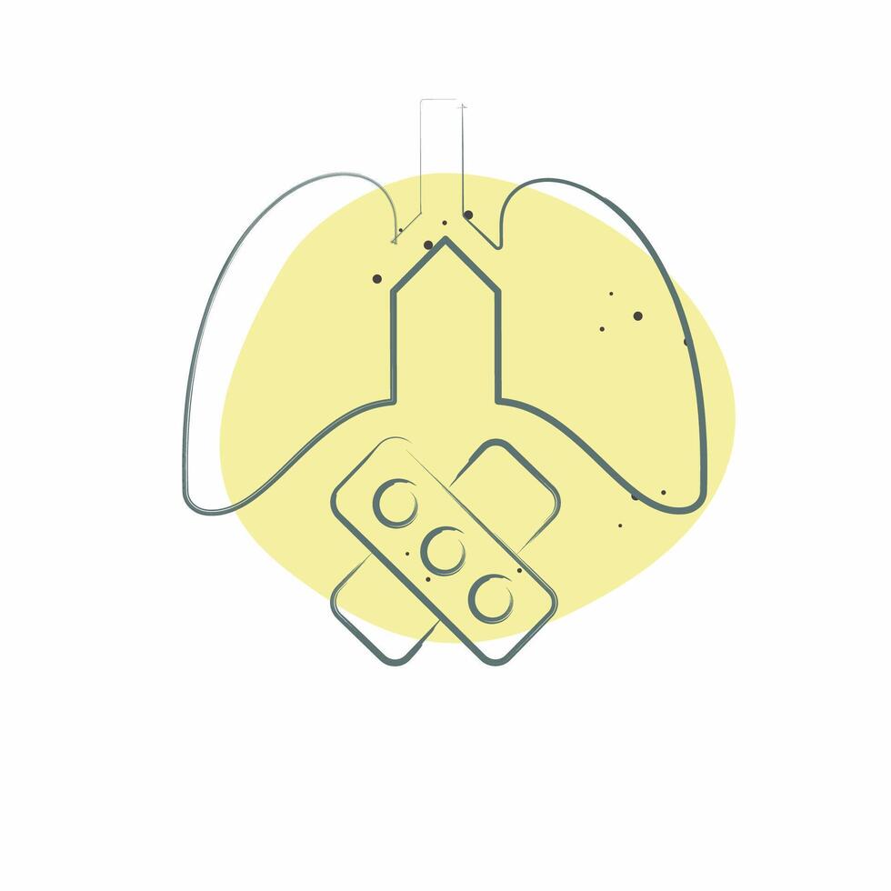 Icon Damaged Lungs. related to Smoking symbol. Color Spot Style. design editable vector