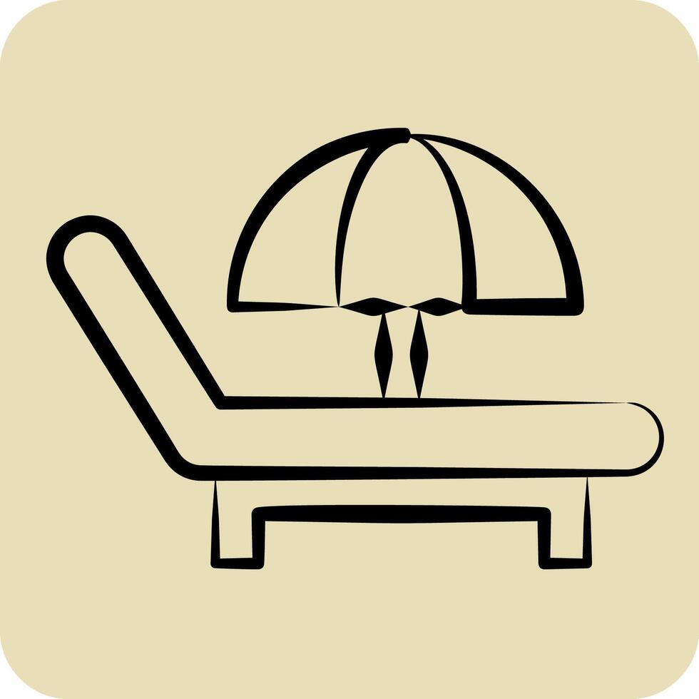 Icon Sun Bad. related to Retirement symbol. hand drawn style. design editable vector