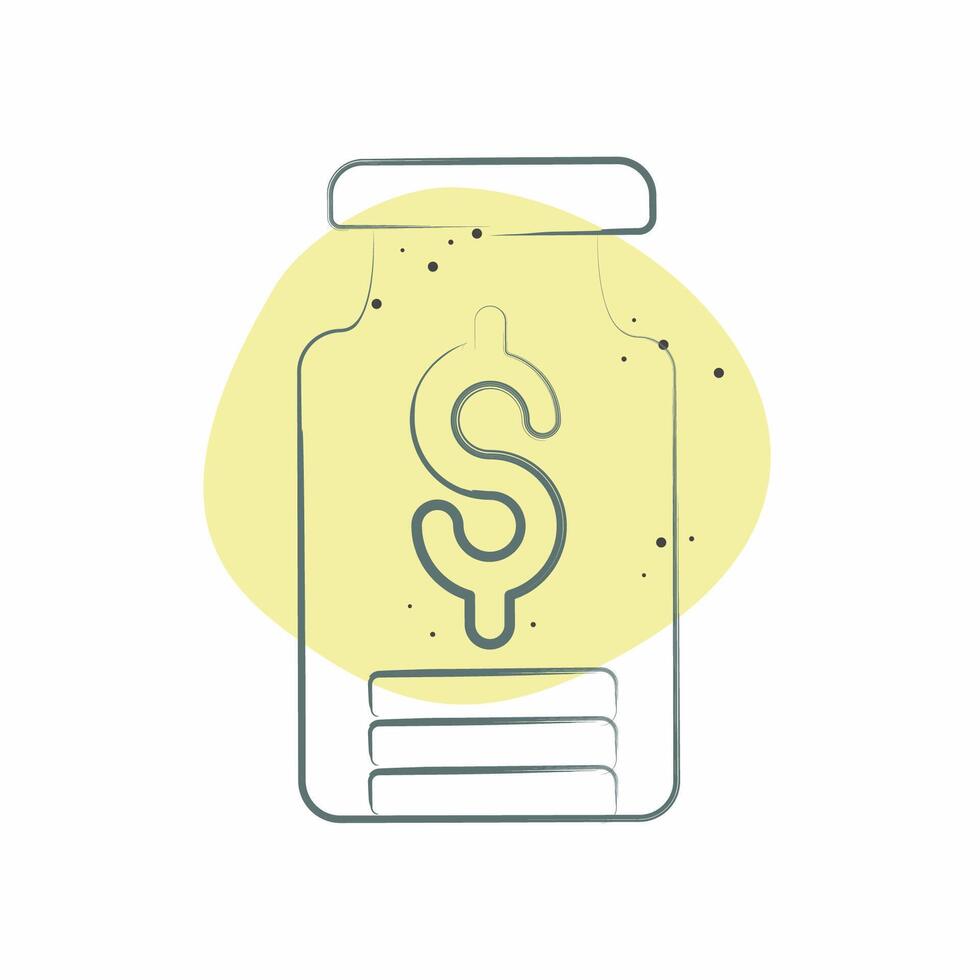Icon Saving. related to Retirement symbol. Color Spot Style. design editable vector