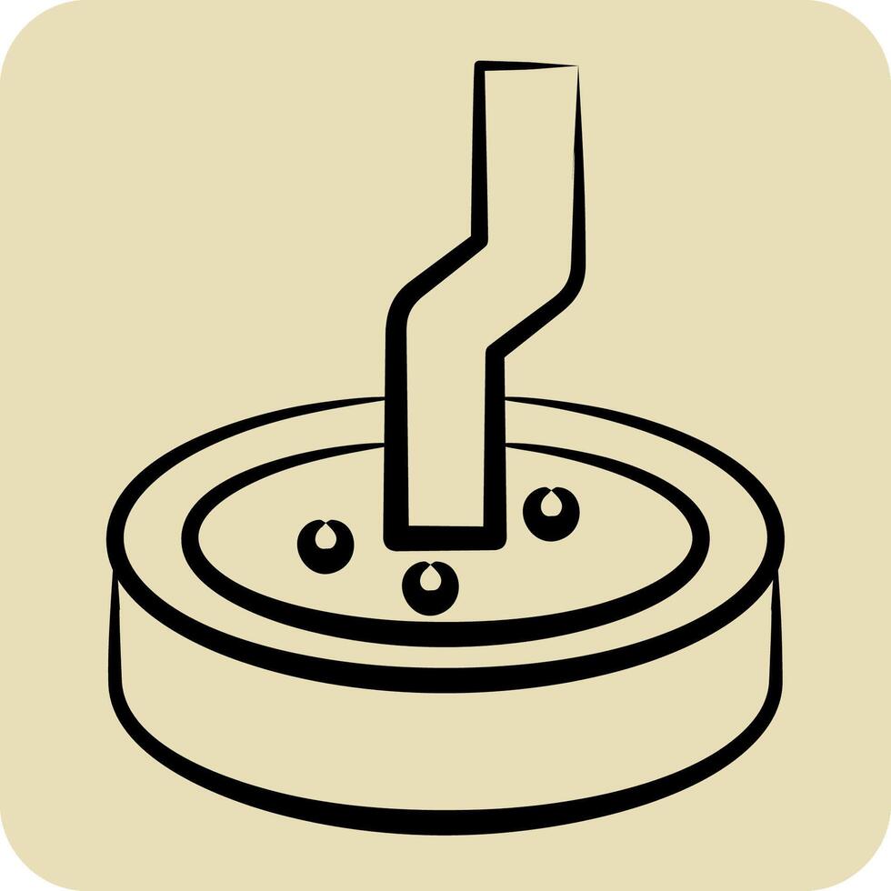 Icon Cigarette Stub. related to Smoking symbol. hand drawn style. design editable vector