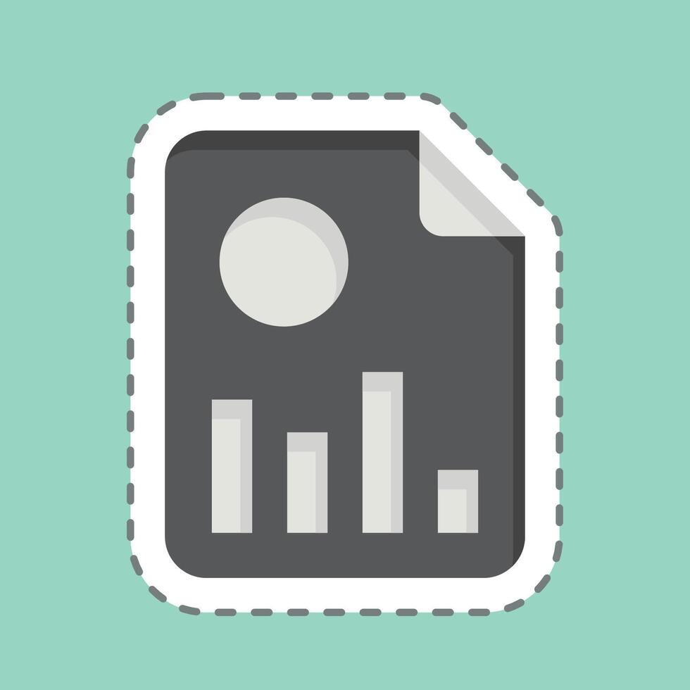Sticker line cut Financial Report. related to Retirement symbol. design editable vector