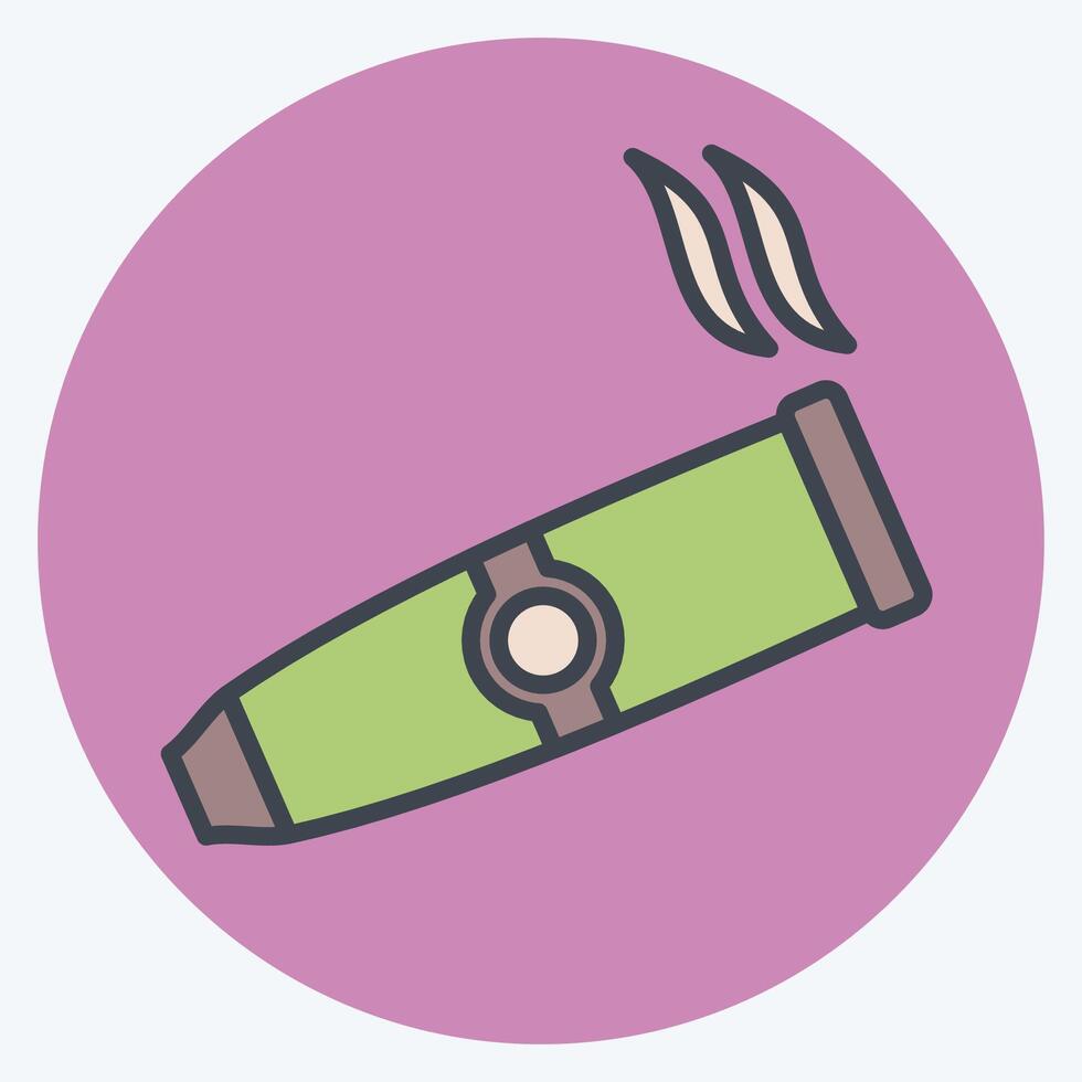 Icon Cigar. related to Smoking symbol. color mate style. design editable vector