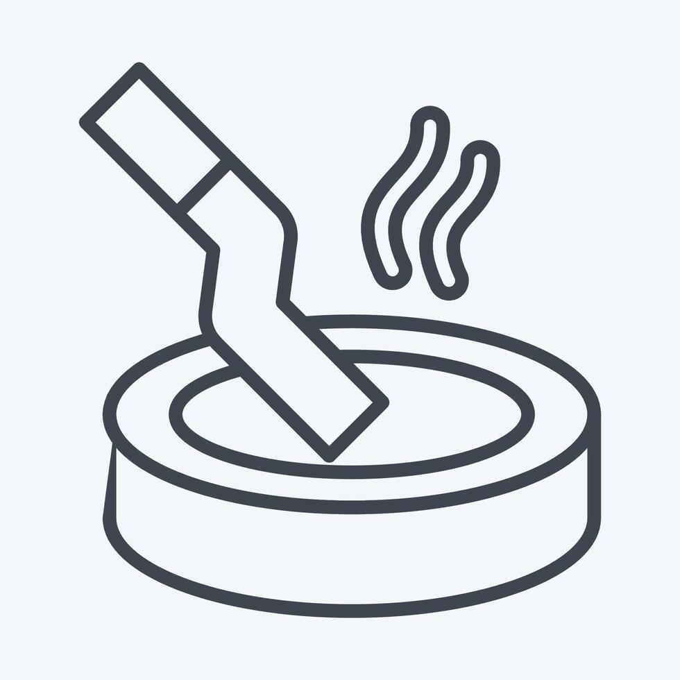 Icon Ashtray. related to Smoking symbol. line style. design editable vector