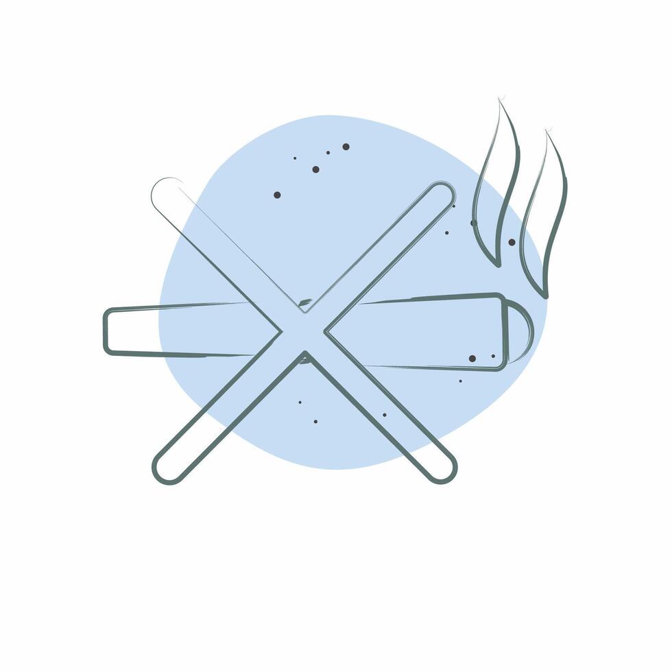 Icon Ban Smoking. related to Smoking symbol. Color Spot Style. design editable vector
