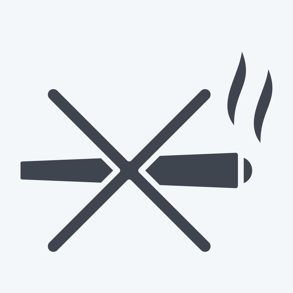 Icon Ban Smoking. related to Smoking symbol. glyph style. design editable vector