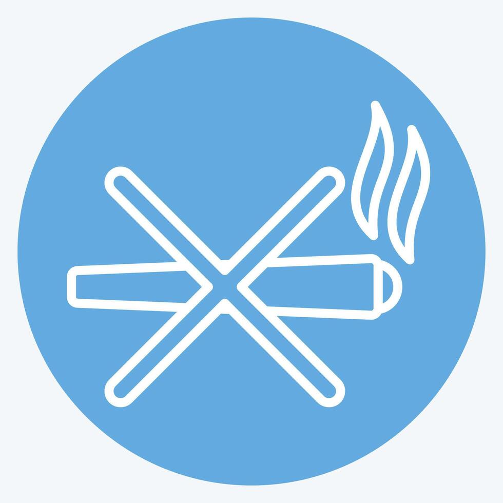 Icon Ban Smoking. related to Smoking symbol. blue eyes style. design editable vector