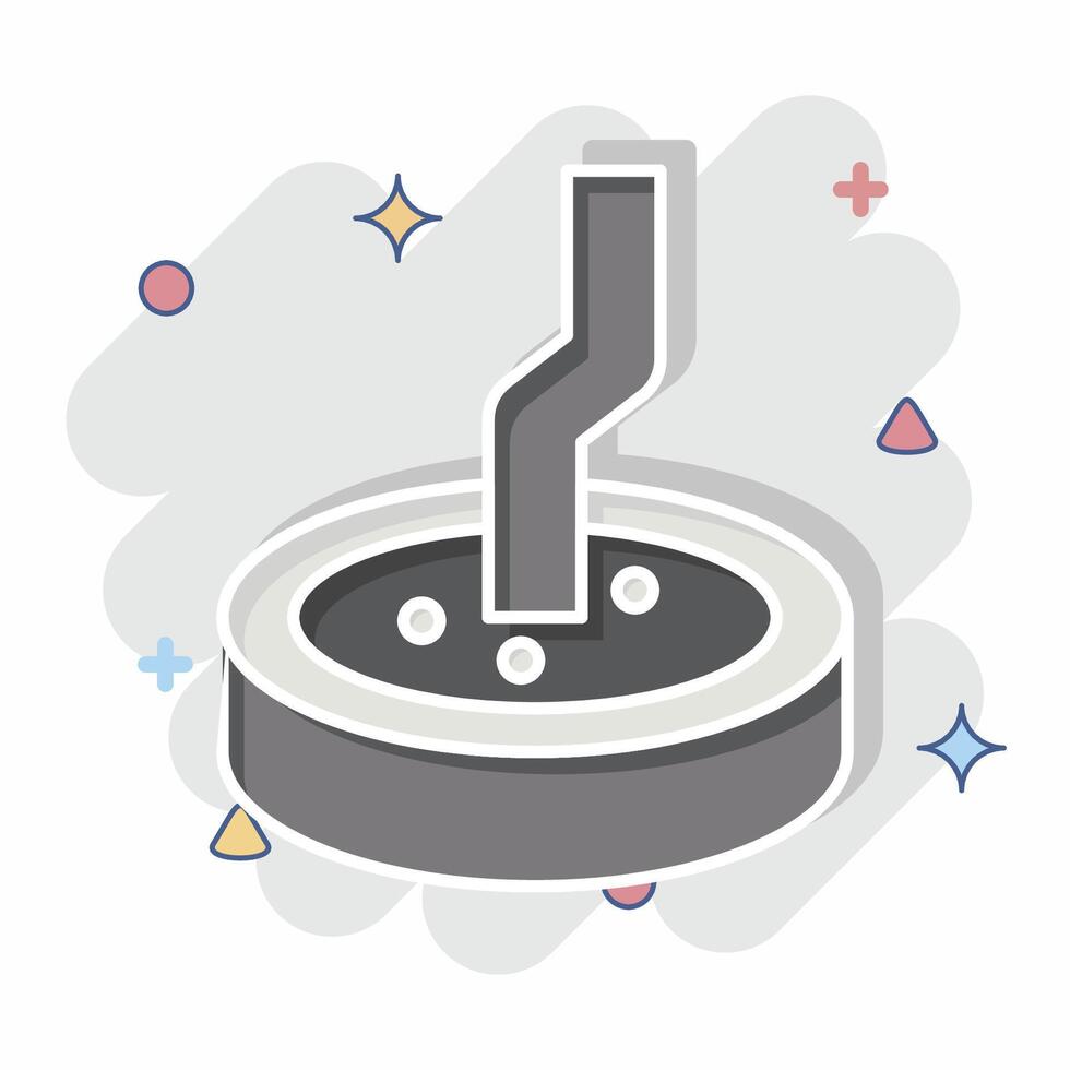 Icon Cigarette Stub. related to Smoking symbol. comic style. design editable vector